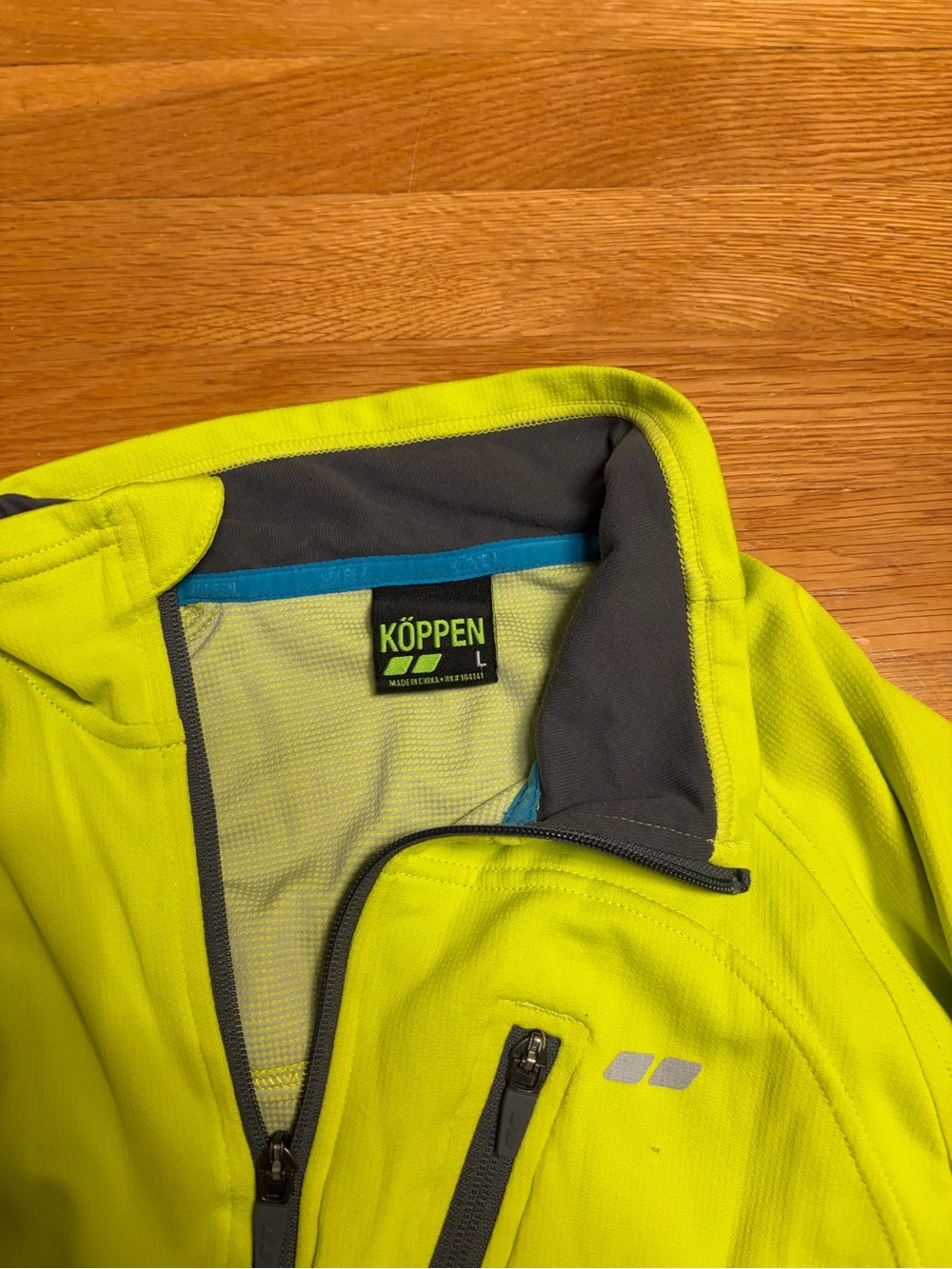 Koppen High-Visibility Yellow Kids Softshell Jacket with Gray Trim